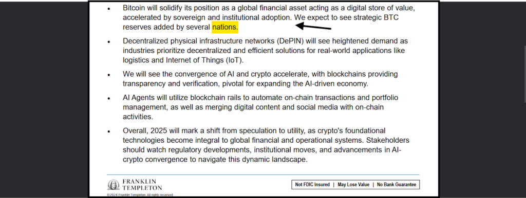 2025 Outlook: Franklin Templeton’s Vision of Crypto’s Mainstream Integration