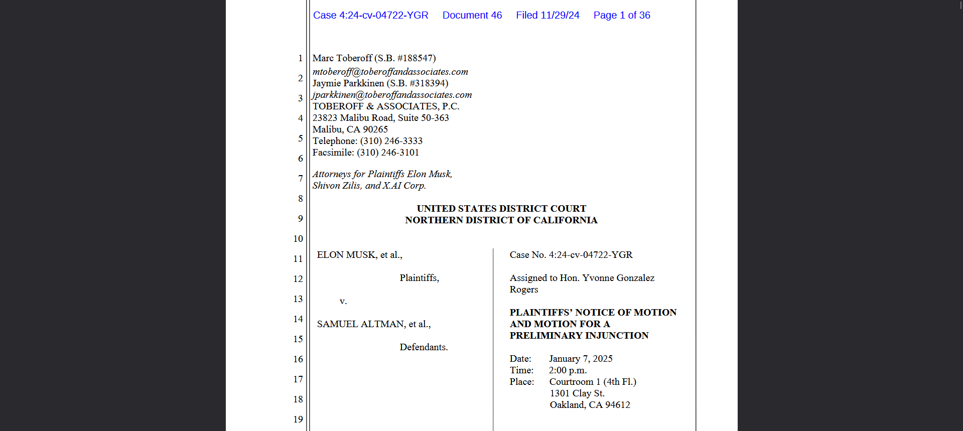 Notice of Motion | Source: courtlistener