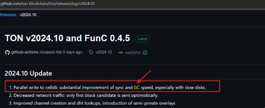 TON v2024.10 and FunC 0.4.5