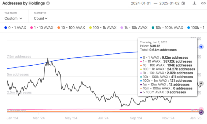 AVAX Addresses by Holdings