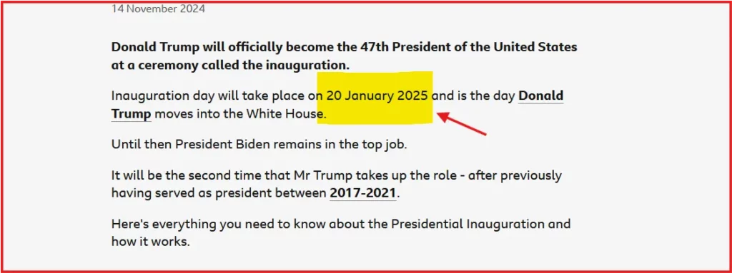 official president ceremony date 
