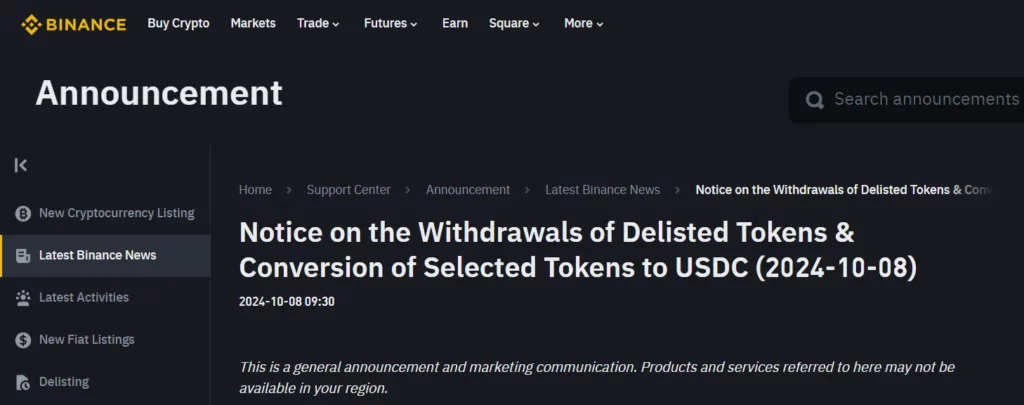 Announcement date