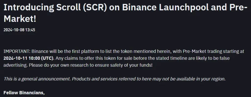 Announcement