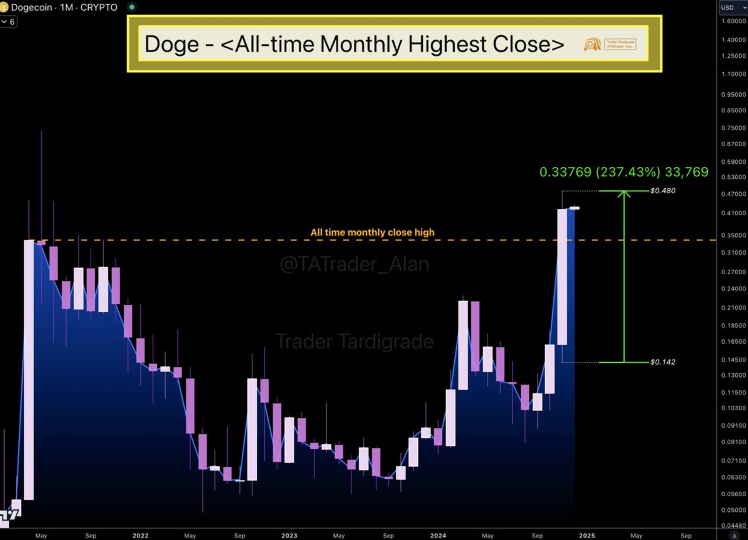 DOGE monthly chart