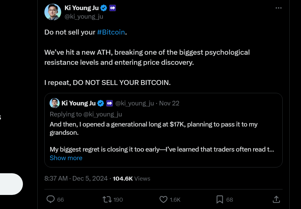 Ki Young Ju’s tweet post