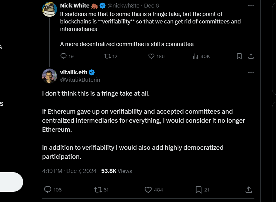 discussion thread of tweet post