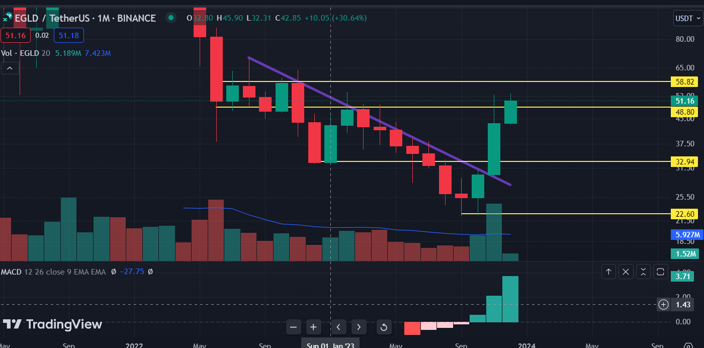 MultiversX Coin Surged by 15% in a Week; Will EGLD Rally Continue?