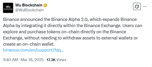 binance announcement