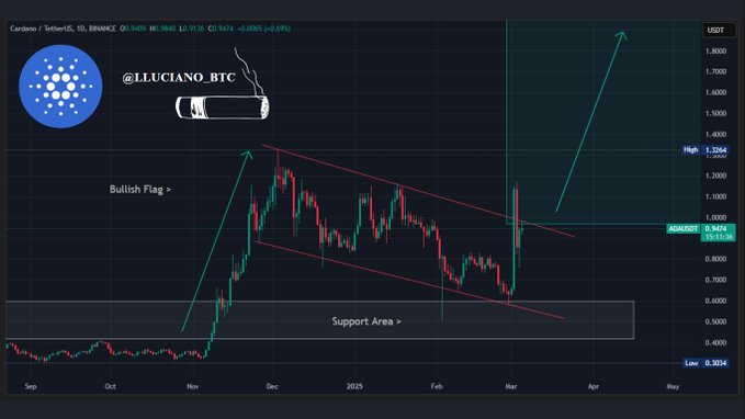 cardano bullish flag pattern