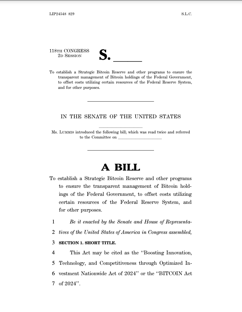 Senator Lummis' bill. 