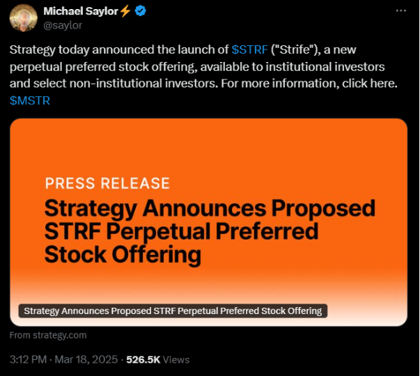 Strategy Announcement