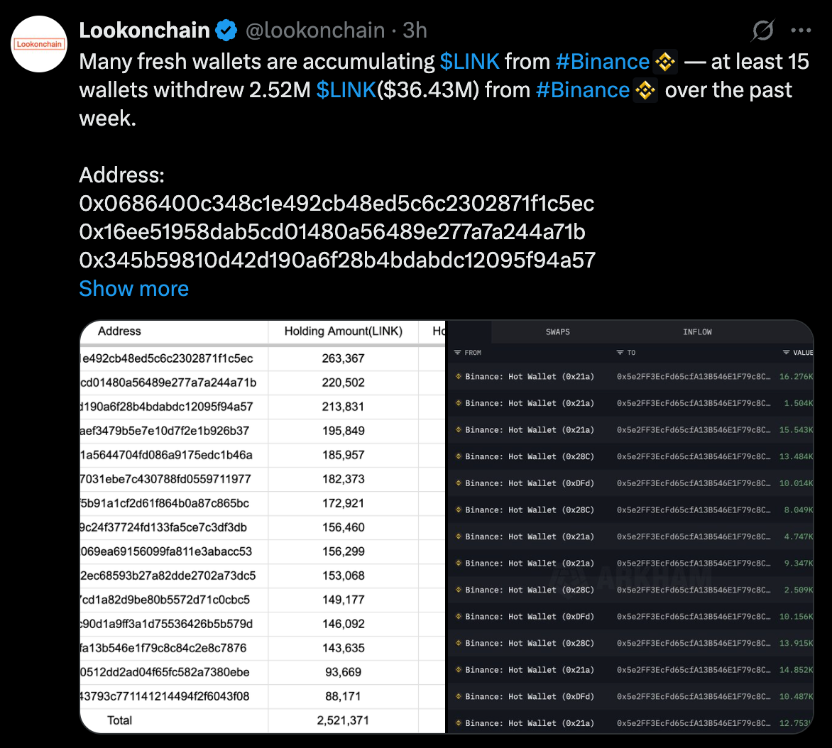 Chainlink whale activity