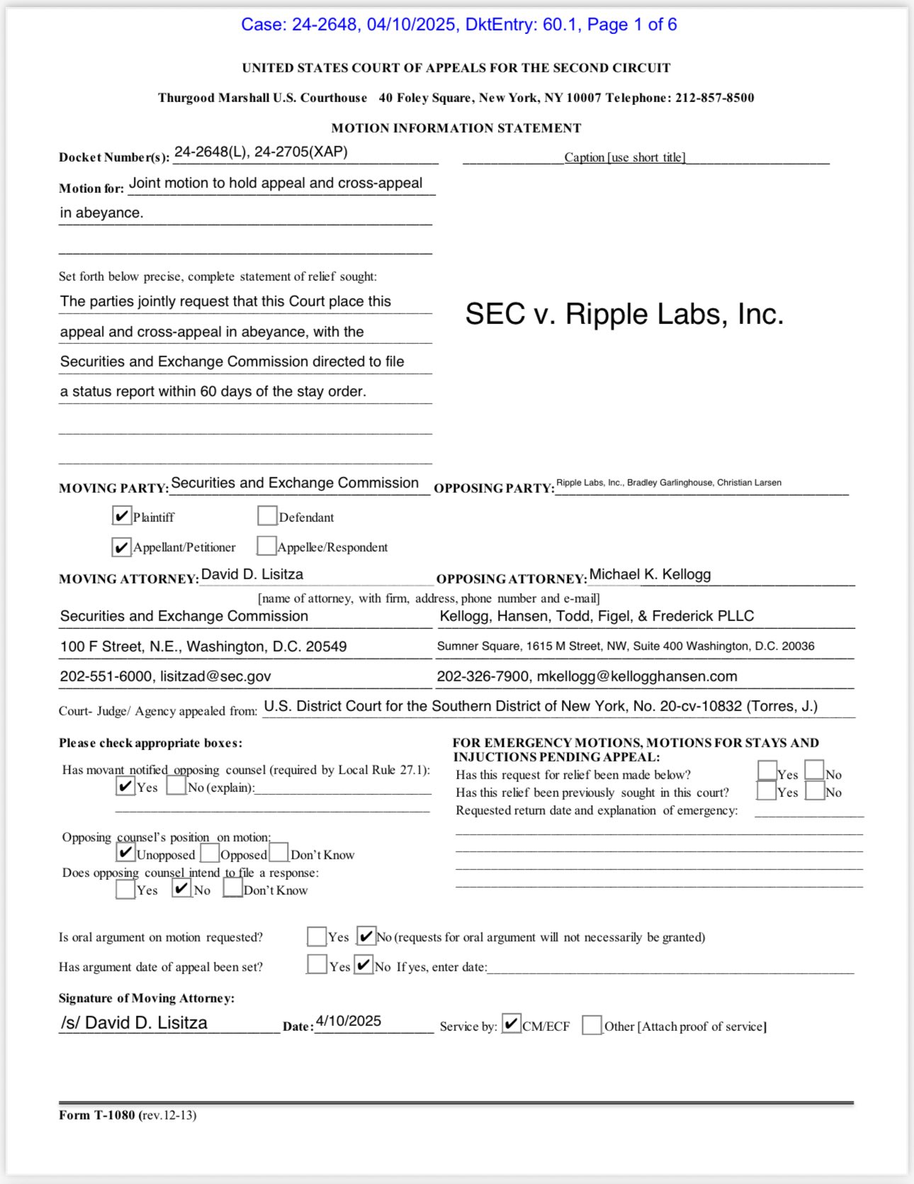 Ripple vs. SEC Case