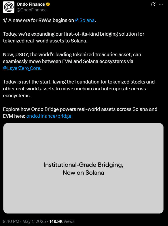RWAs Begin on Solana