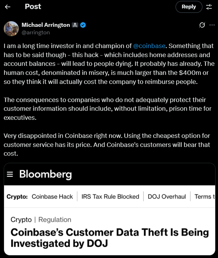 Coinbase hack fallout draws 