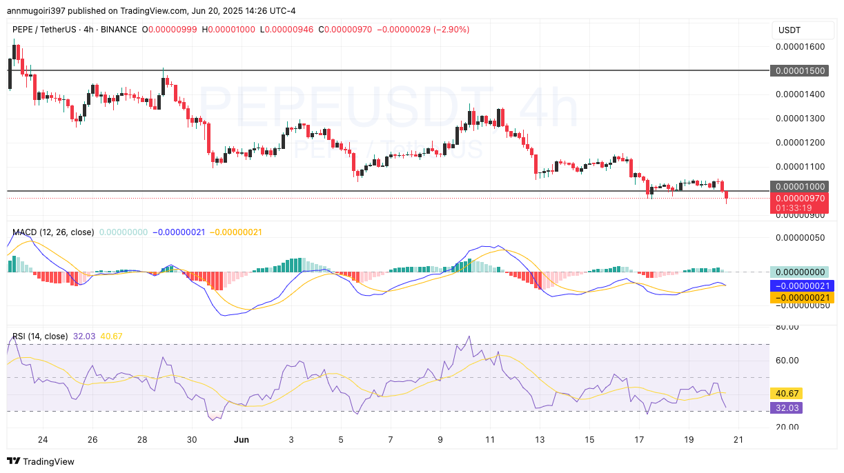 PEPE coin price performance Chart