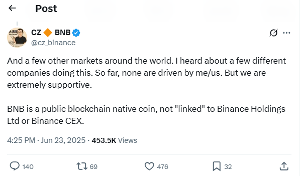 BNB в публичном блокчейне