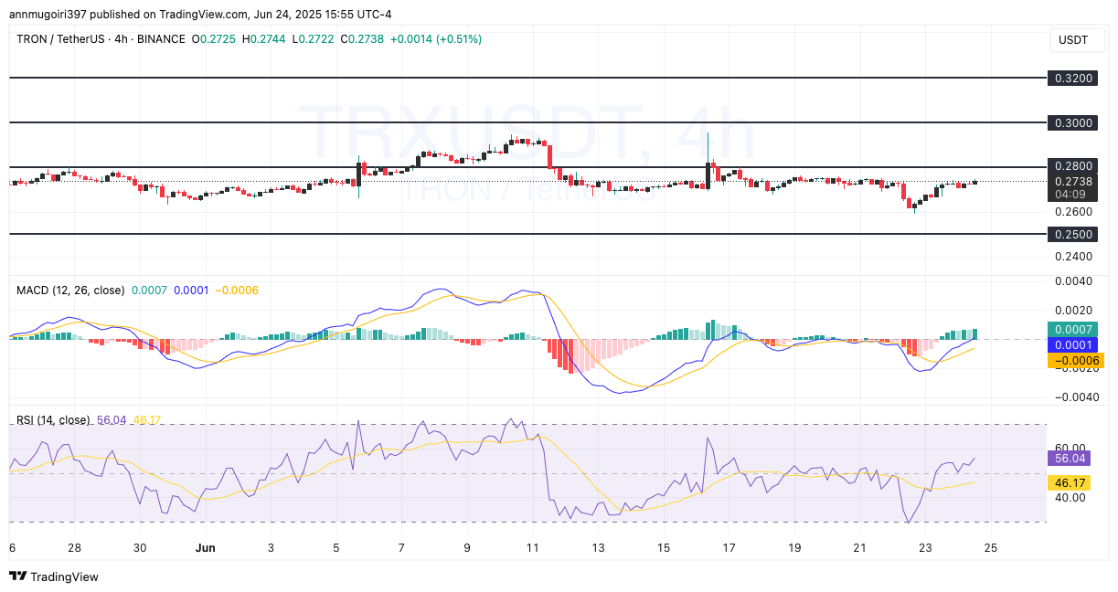 TRON Price Performance Chart
