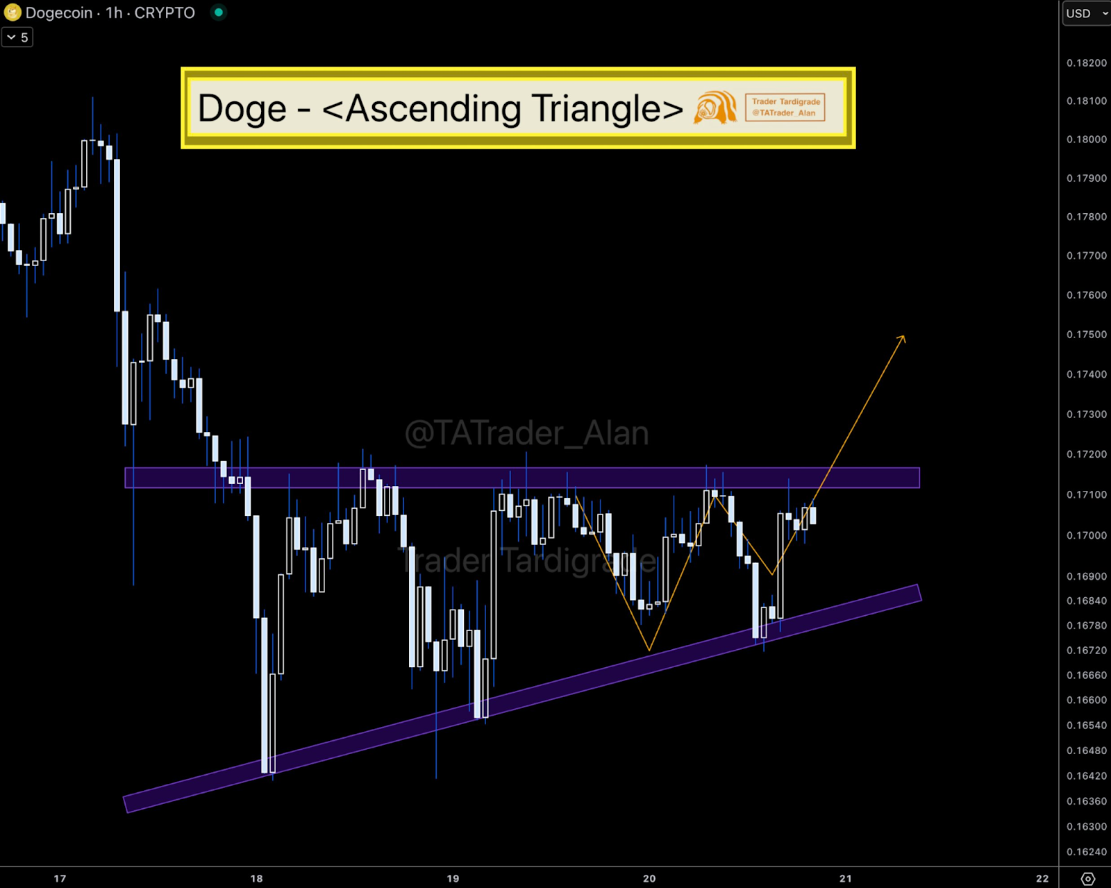 1-hour DOGE Chart