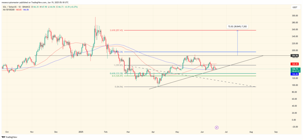 SOL/USD 1-day price chart