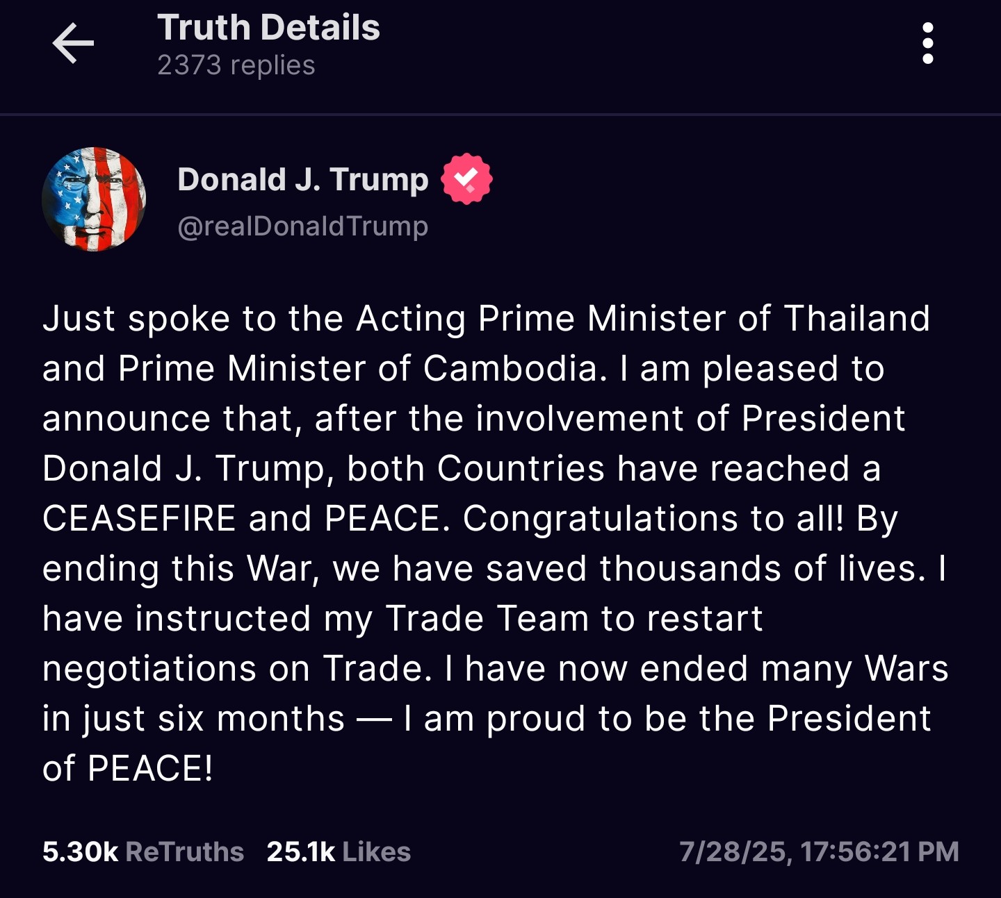Thailand vs. Cambodia ceasefire 
