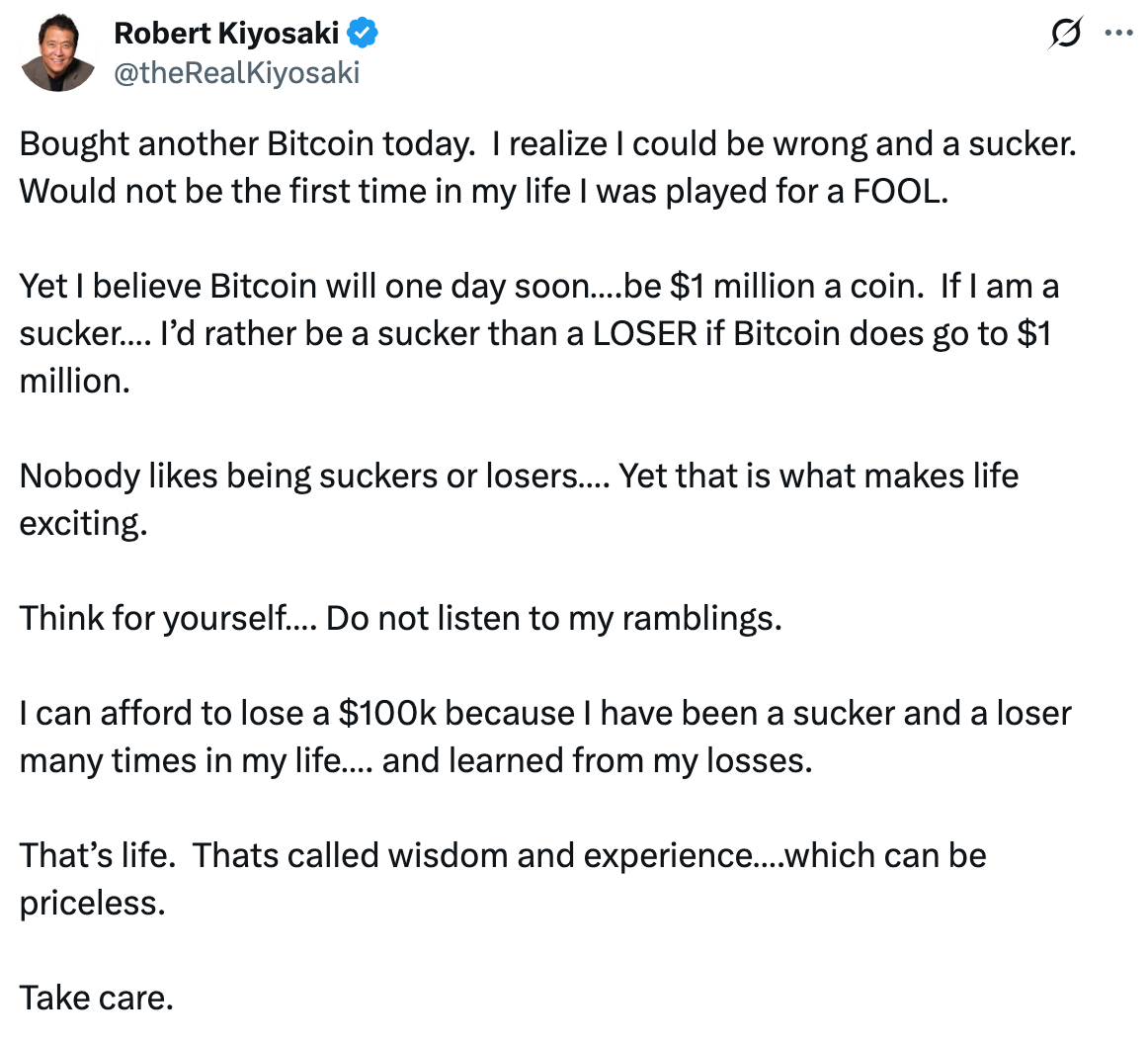 Robert Kiyosaki Bitcoin forecast