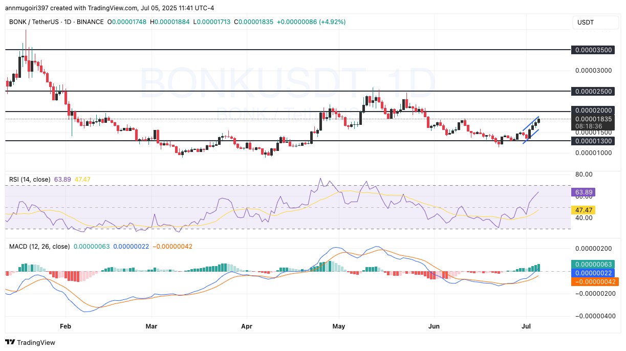 BONK/USDT 4-hour chart