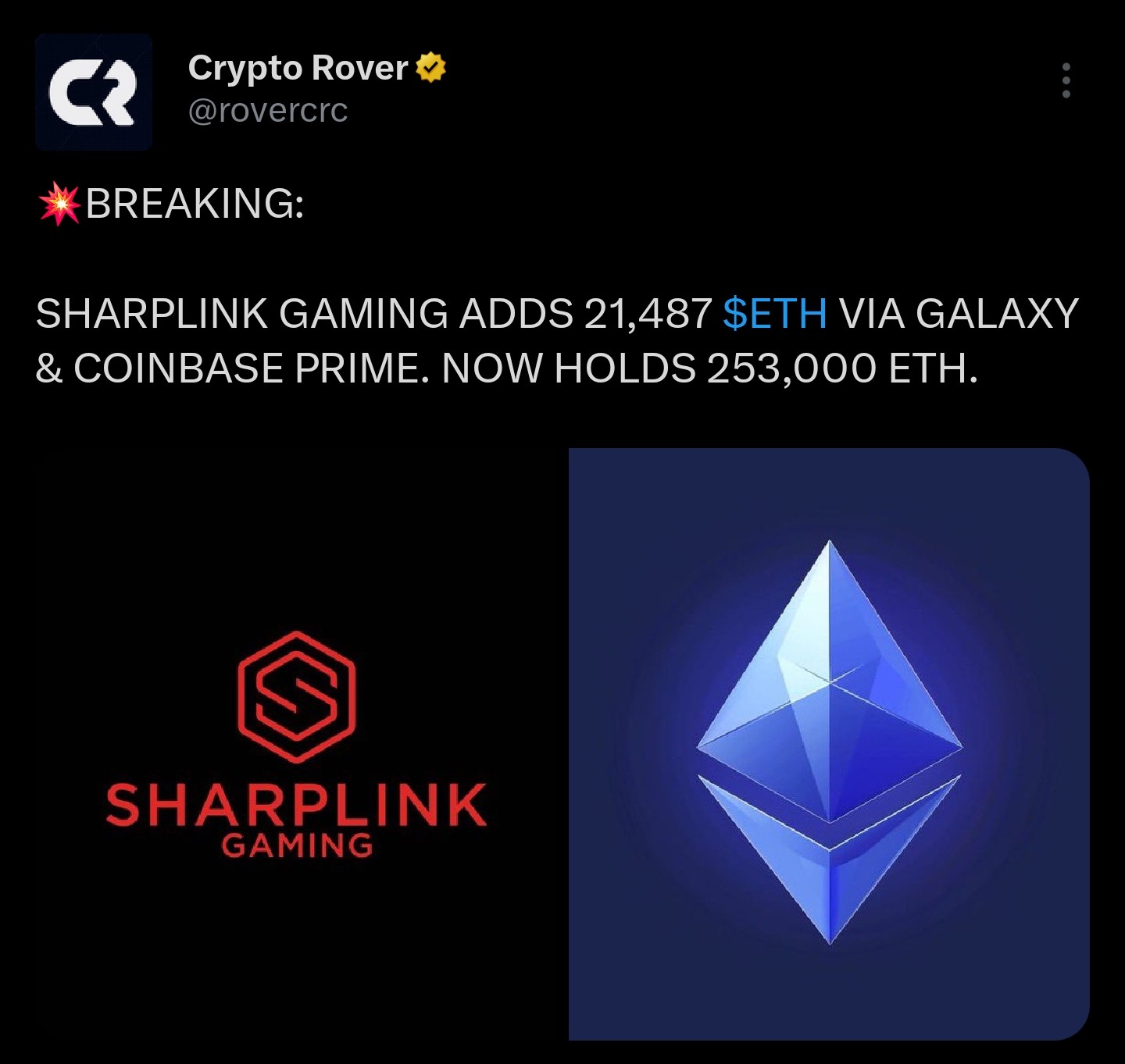 SharpLink Gaming ETH acquisition 