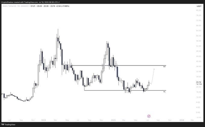 AVAX/USD chart 1W Chart