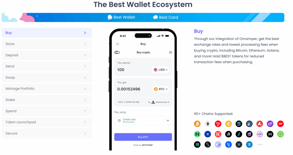 Best Wallet chain support. Source: Best Wallet Token