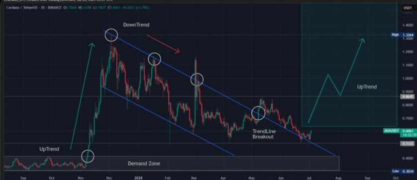Cardano Price 1- Day Chart 