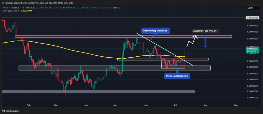 PEPEUSDT Daily Chart