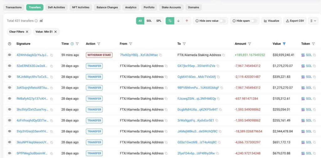 Solana unstaking data