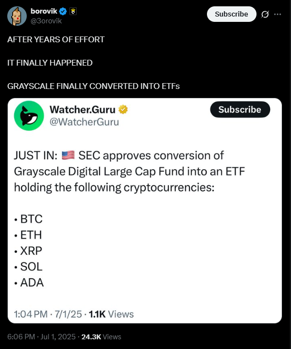 The incoming Grayscale ETF