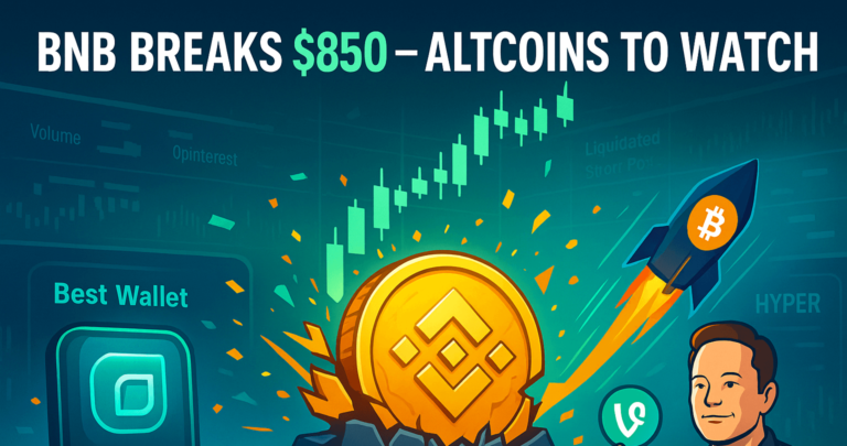 BNB alcanza los 855 dólares y enciende el optimismo en el mercado de altcoins