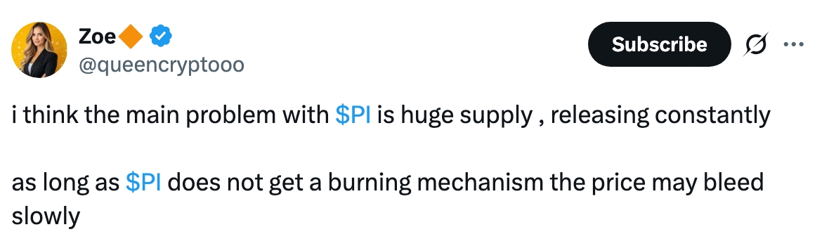 Analyst blames supply for Pi Coin price crash