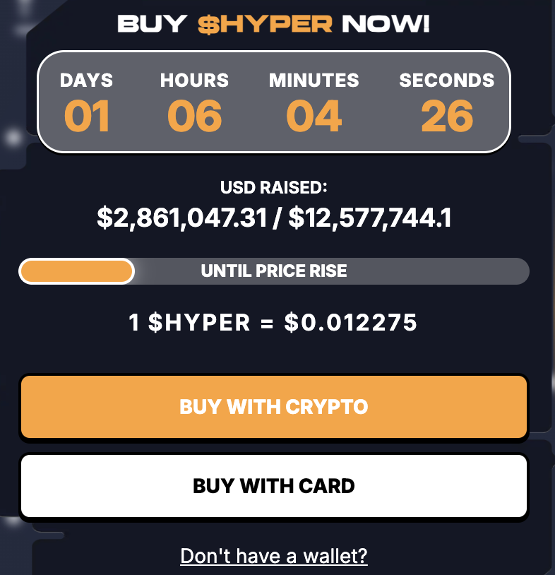 Bitcoin Hyper current price.
