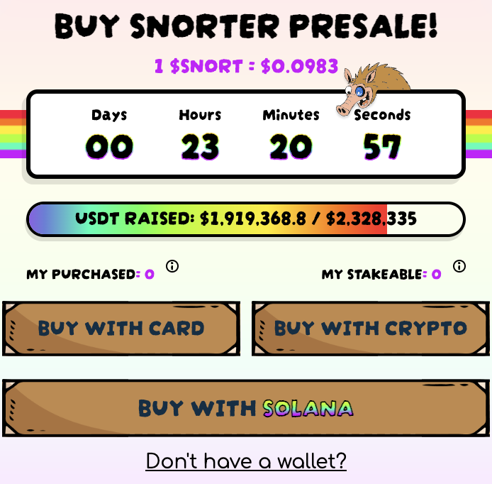 buy snorter presale.