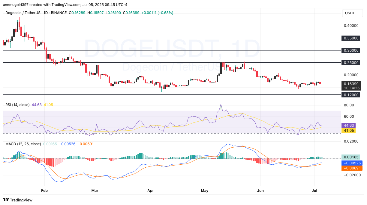 DOGE/USDT 4-hour price chart