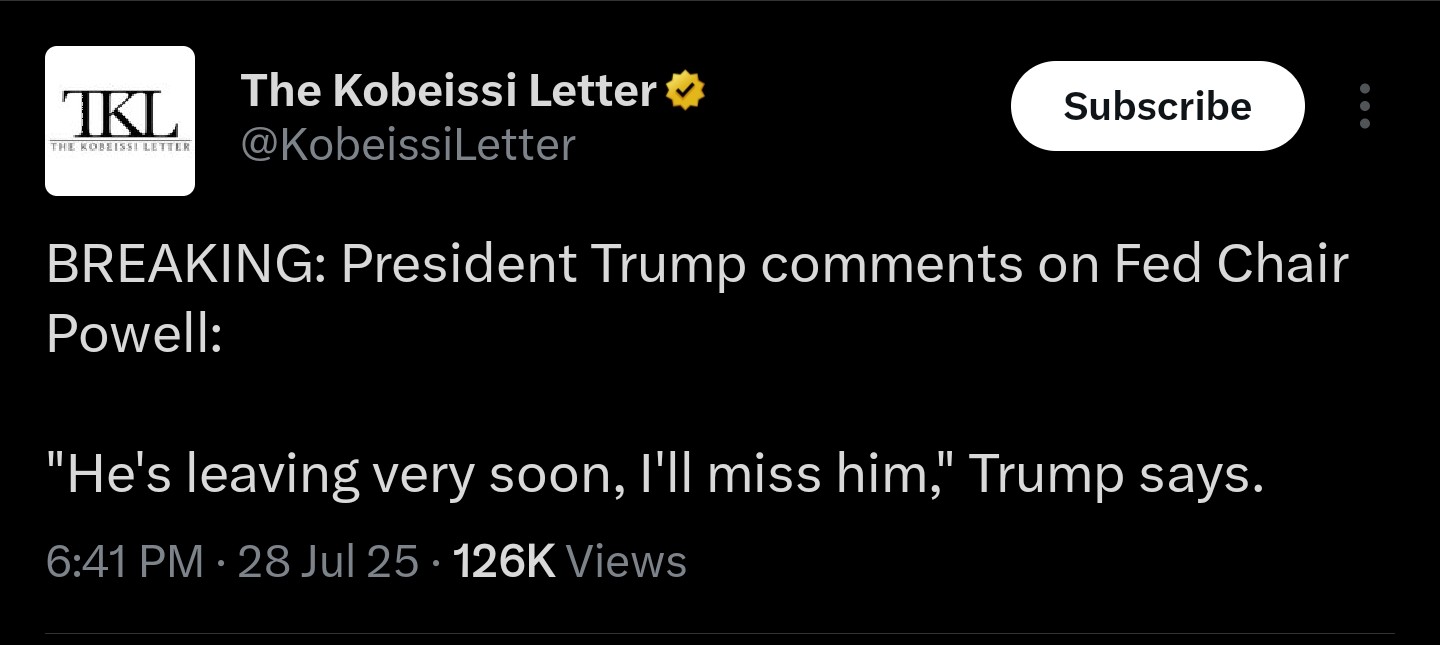 Trump on Powell news