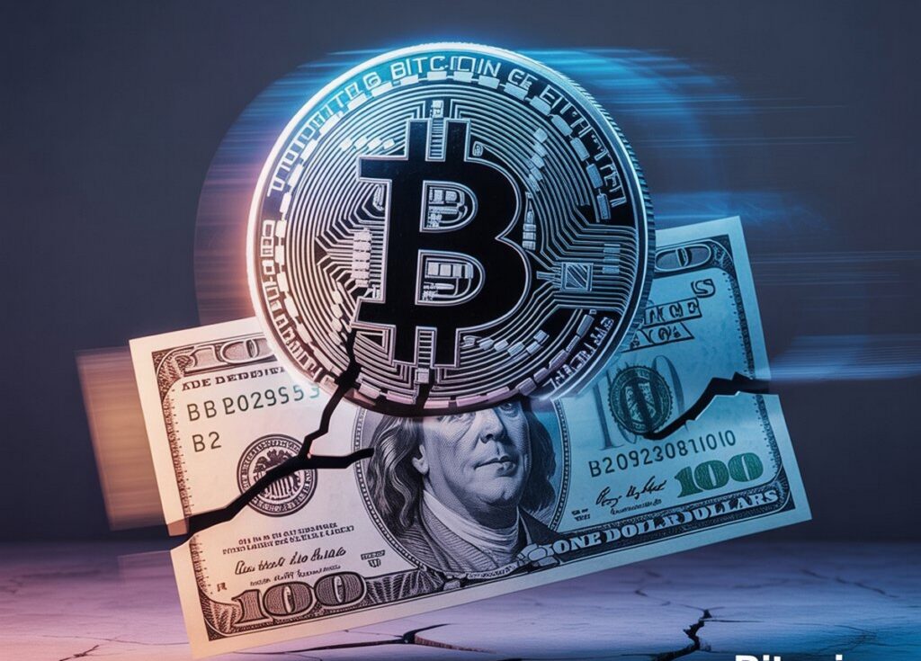 le dollar s'effondre et le bitcoin monte