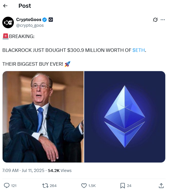 Blackrock Bitcoin purchase.