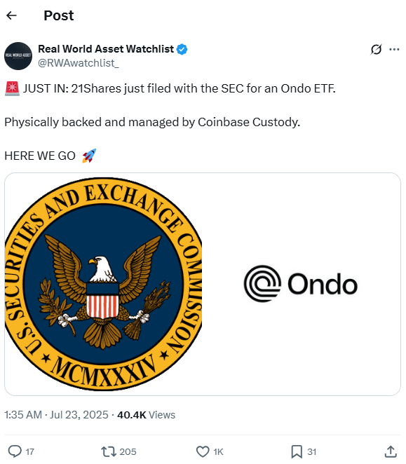 Real world asset