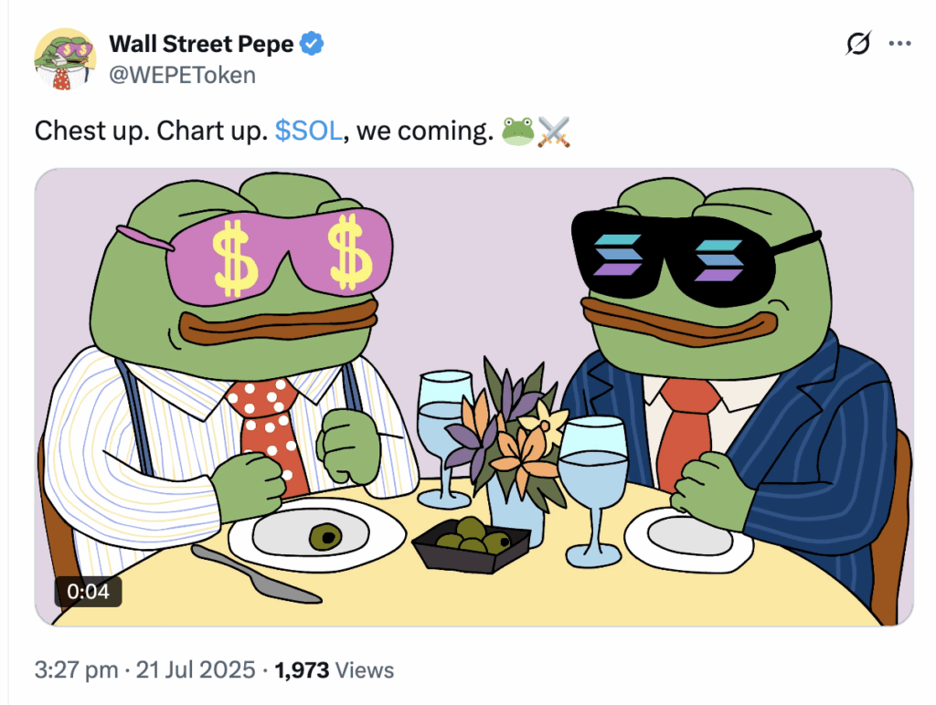 Wall Street Pepe et Solana