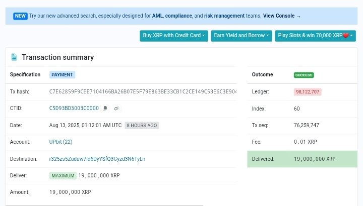 XRP whale activity data