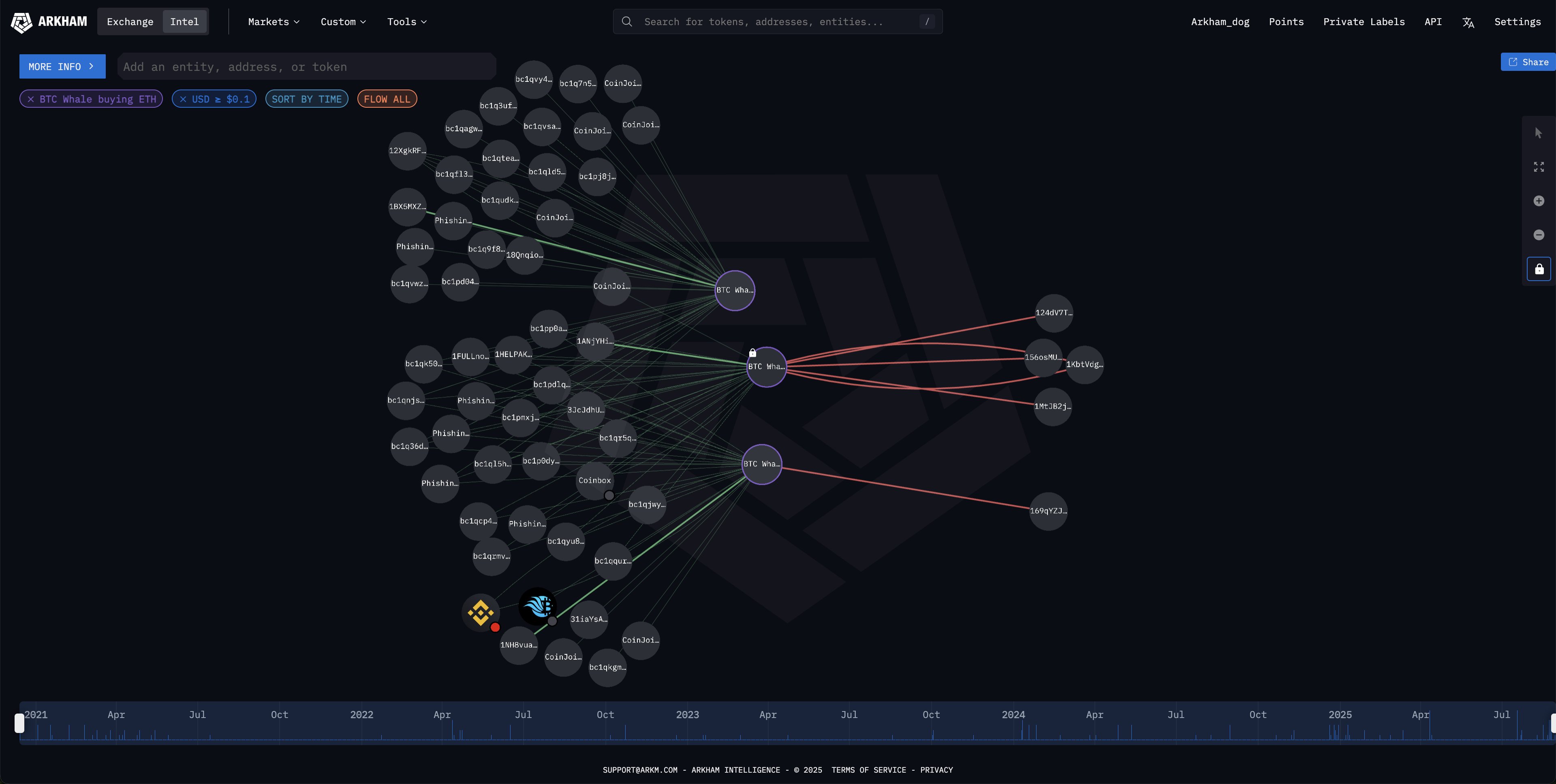 Whale swap activity data