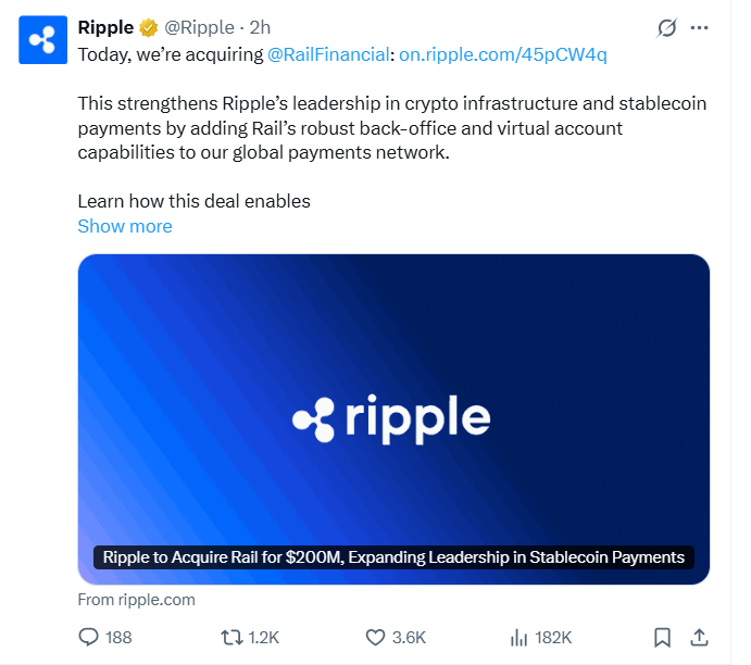 Rail Acquisition Move | Source: Ripple