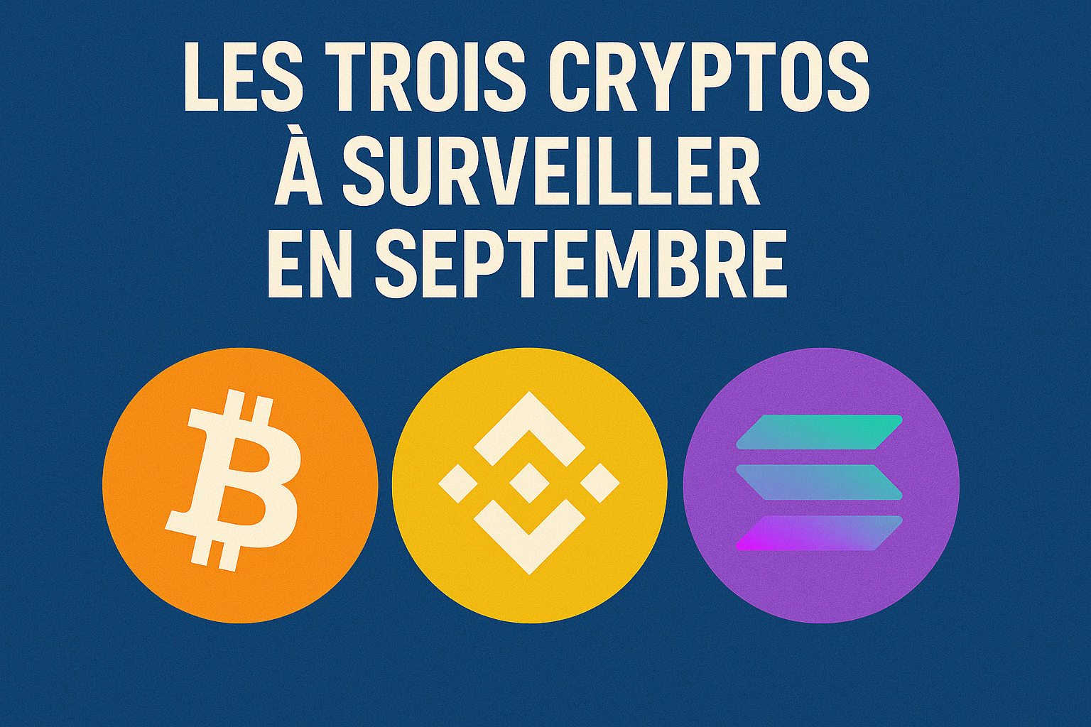 Les trois cryptos à surveiller en septembre