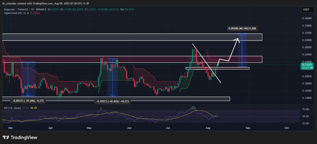 DOGEUSDT Daily Chart