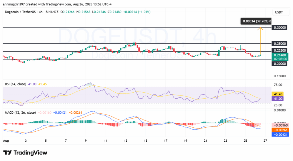 DOGE/USD 4h chart